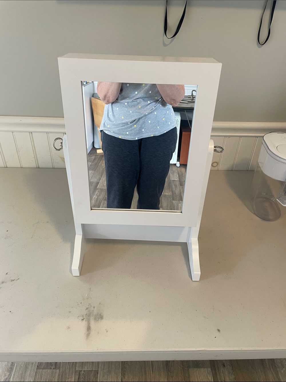 White Free-Standing Vanity Mirror